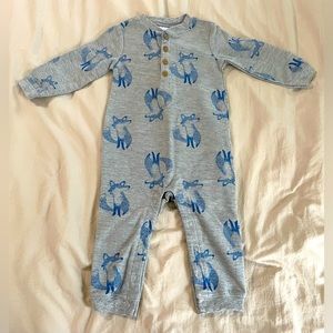 82 - Carters Plush Soft Fox Boys Romper - 18 Mos